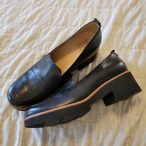 Chunky Platform Loafers, Naturalizer Black Leather 9.5 WIDE